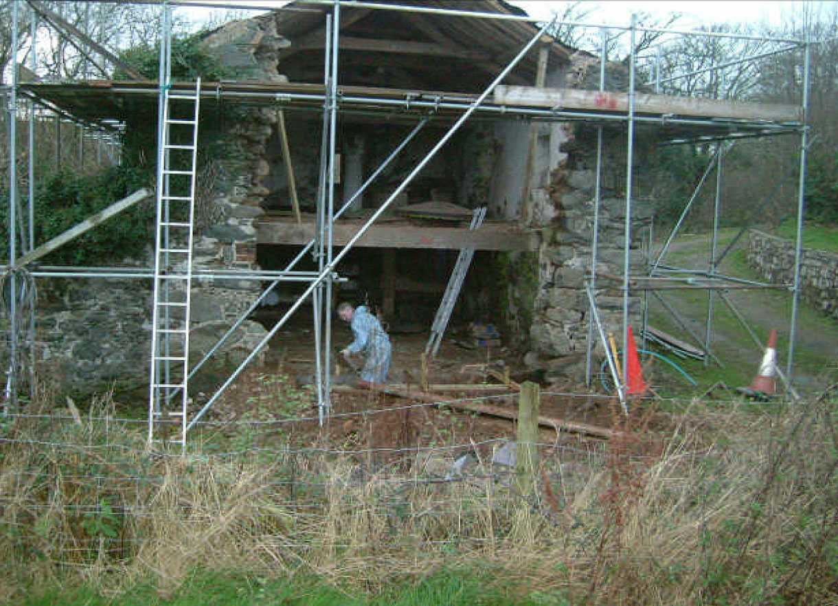 Anglesey, Dwyran, Felin Bach Water Mill, work begins in September 2009