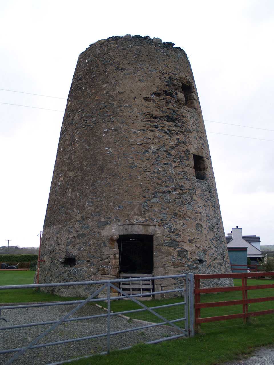 Hermon, Felin Hermon Windmill showing the entrance and windows