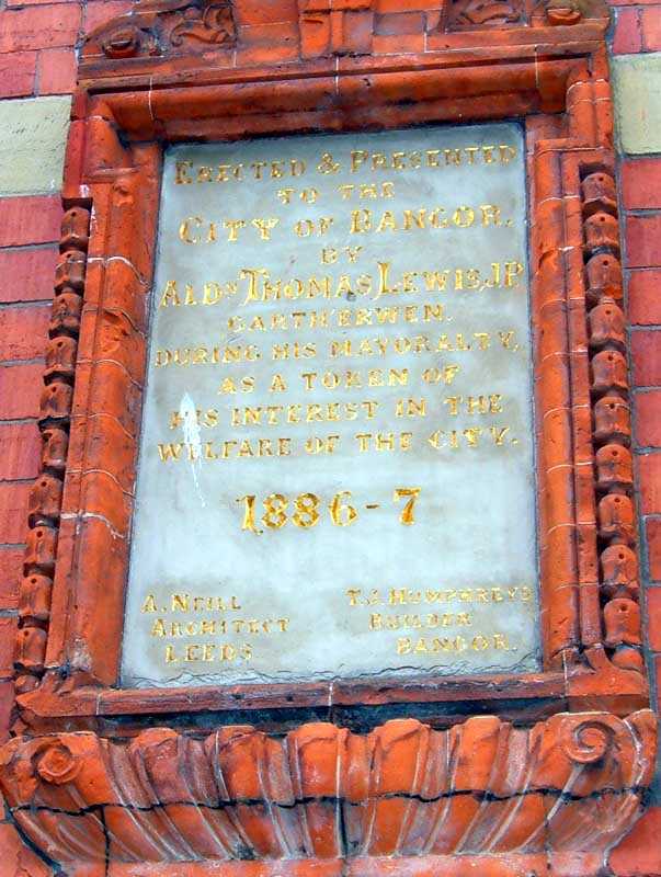Bangor Clock Inscription